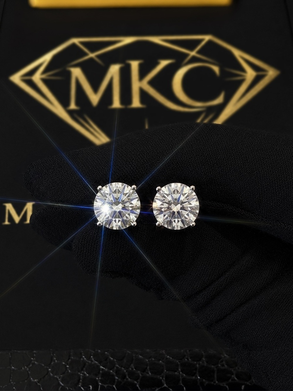 4 CTW 8MM Moissanite Stud Earrings VVS Screw Back 925 Sterling Silver Men Women